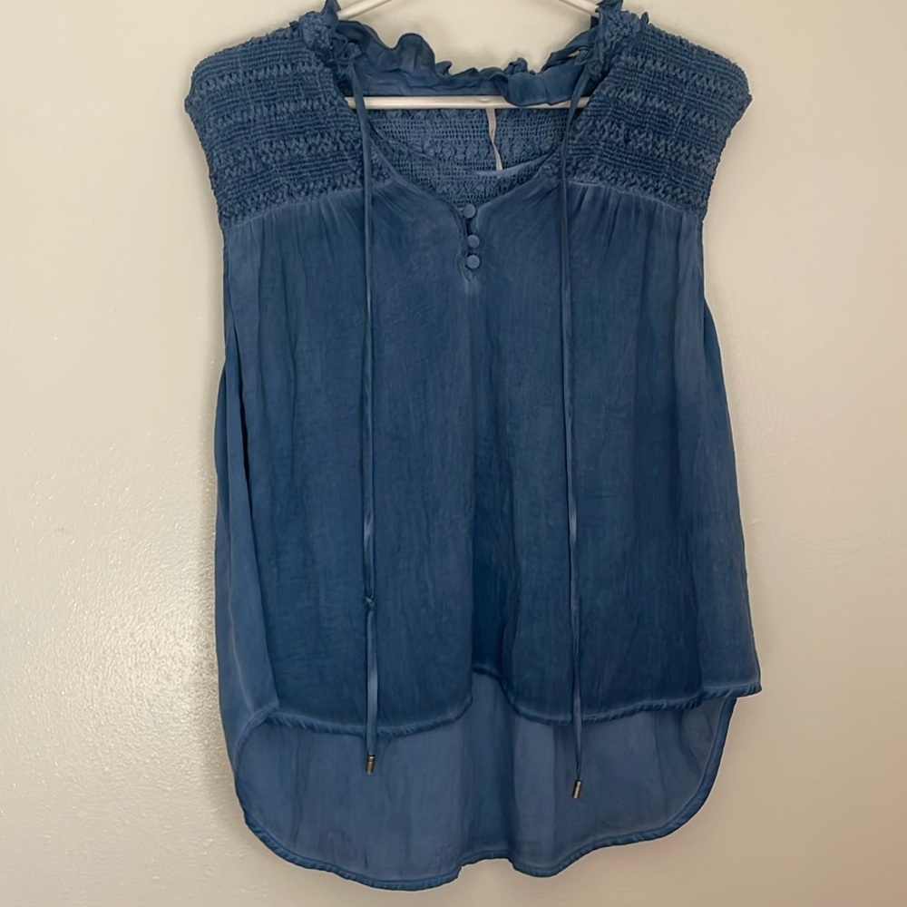Free people blue flowy top